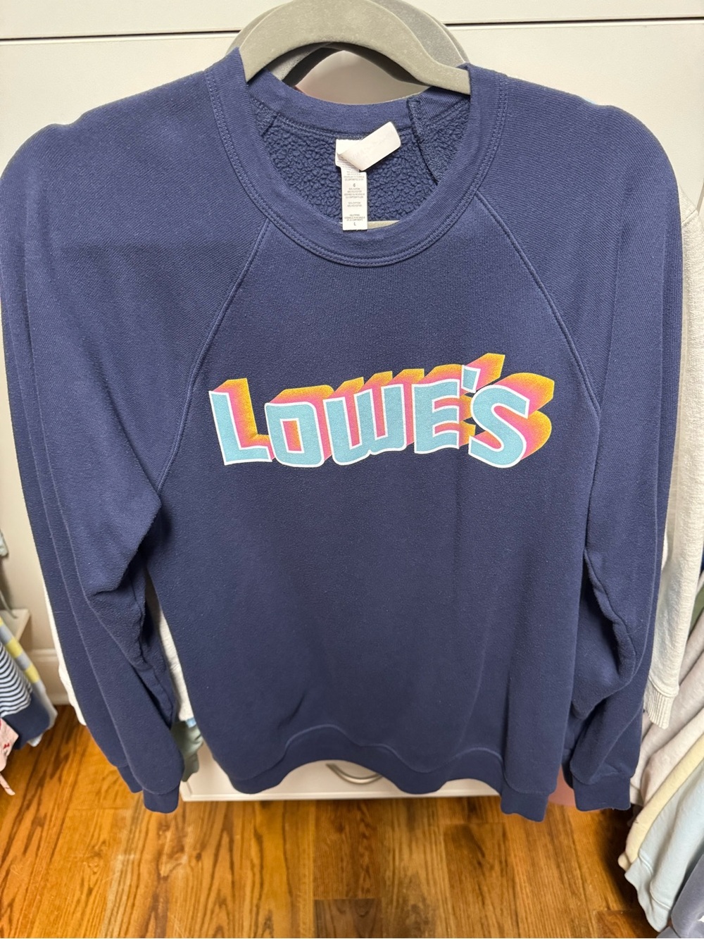 Navy Crewneck Sweatshirt - Retro Lowe’s Logo